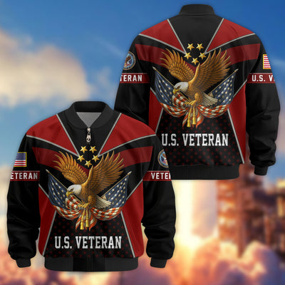 Premium US Veterans Bomber Jacket, Gifts For US Veterans, Gifts On Father's Day, Veterans Day.