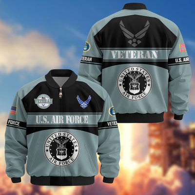 Premium US Veterans Bomber Jacket, Gifts For US Veterans, Gifts On Father's Day, Veterans Day.