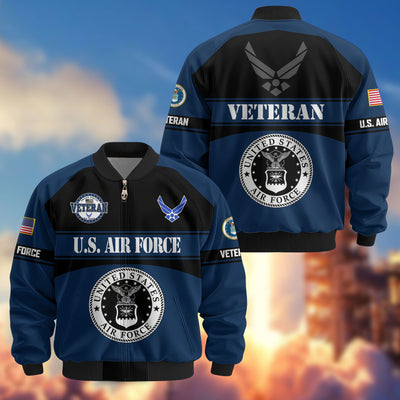 Premium US Veterans Bomber Jacket, Gifts For US Veterans, Gifts On Father's Day, Veterans Day.