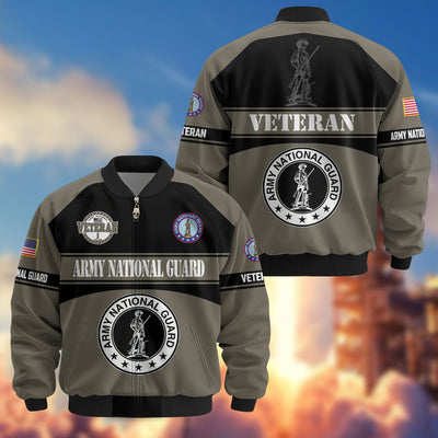 Premium US Veterans Bomber Jacket, Gifts For US Veterans, Gifts On Father's Day, Veterans Day.