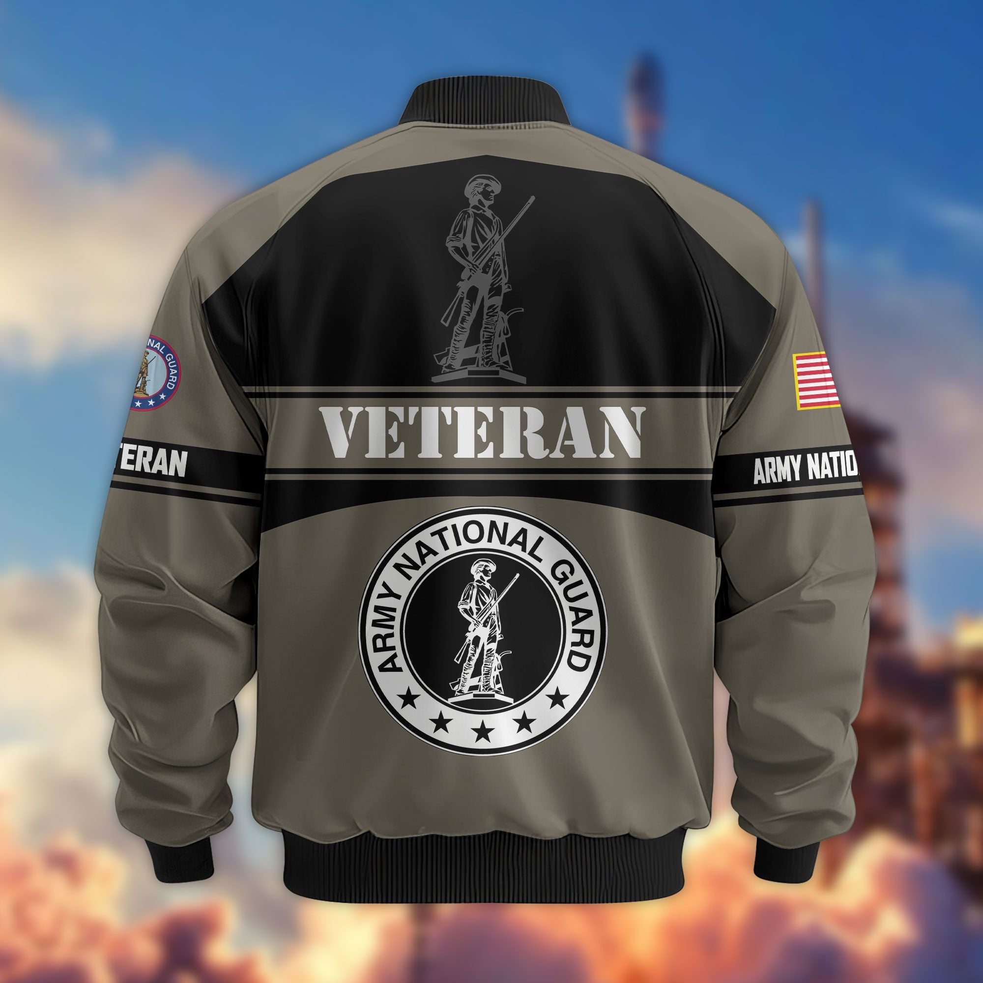 Premium US Veterans Bomber Jacket, Gifts For US Veterans, Gifts On Father's Day, Veterans Day.