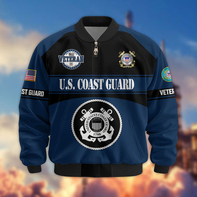Premium US Veterans Bomber Jacket, Gifts For US Veterans, Gifts On Father's Day, Veterans Day.