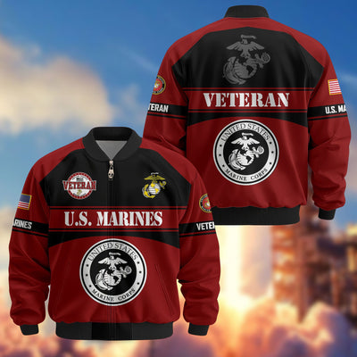 Premium US Veterans Bomber Jacket, Gifts For US Veterans, Gifts On Father's Day, Veterans Day.