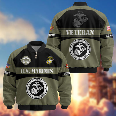 Premium US Veterans Bomber Jacket, Gifts For US Veterans, Gifts On Father's Day, Veterans Day.