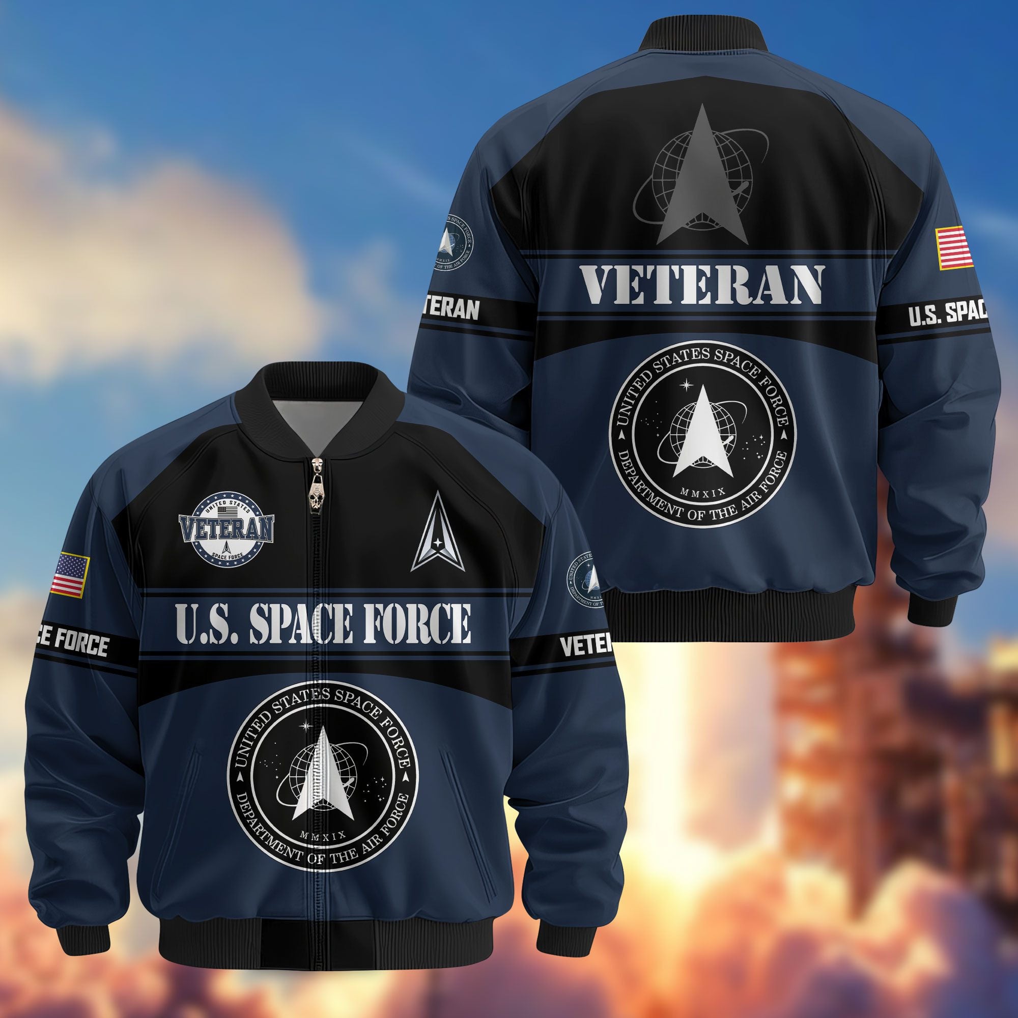 Premium US Veterans Bomber Jacket, Gifts For US Veterans, Gifts On Father's Day, Veterans Day.