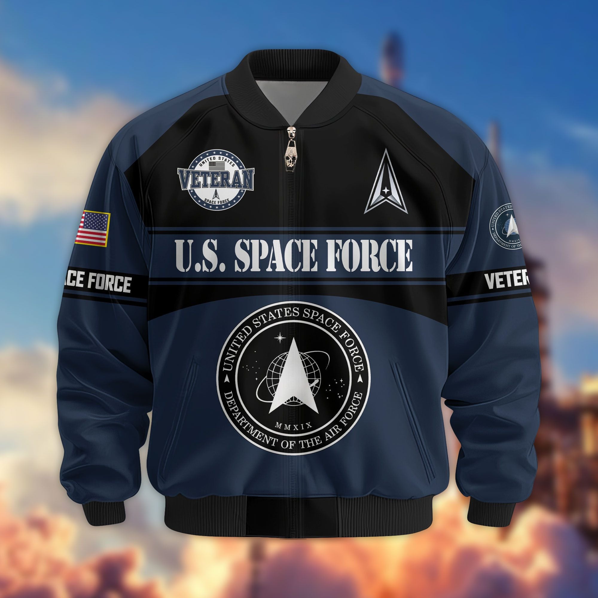 Premium US Veterans Bomber Jacket, Gifts For US Veterans, Gifts On Father's Day, Veterans Day.