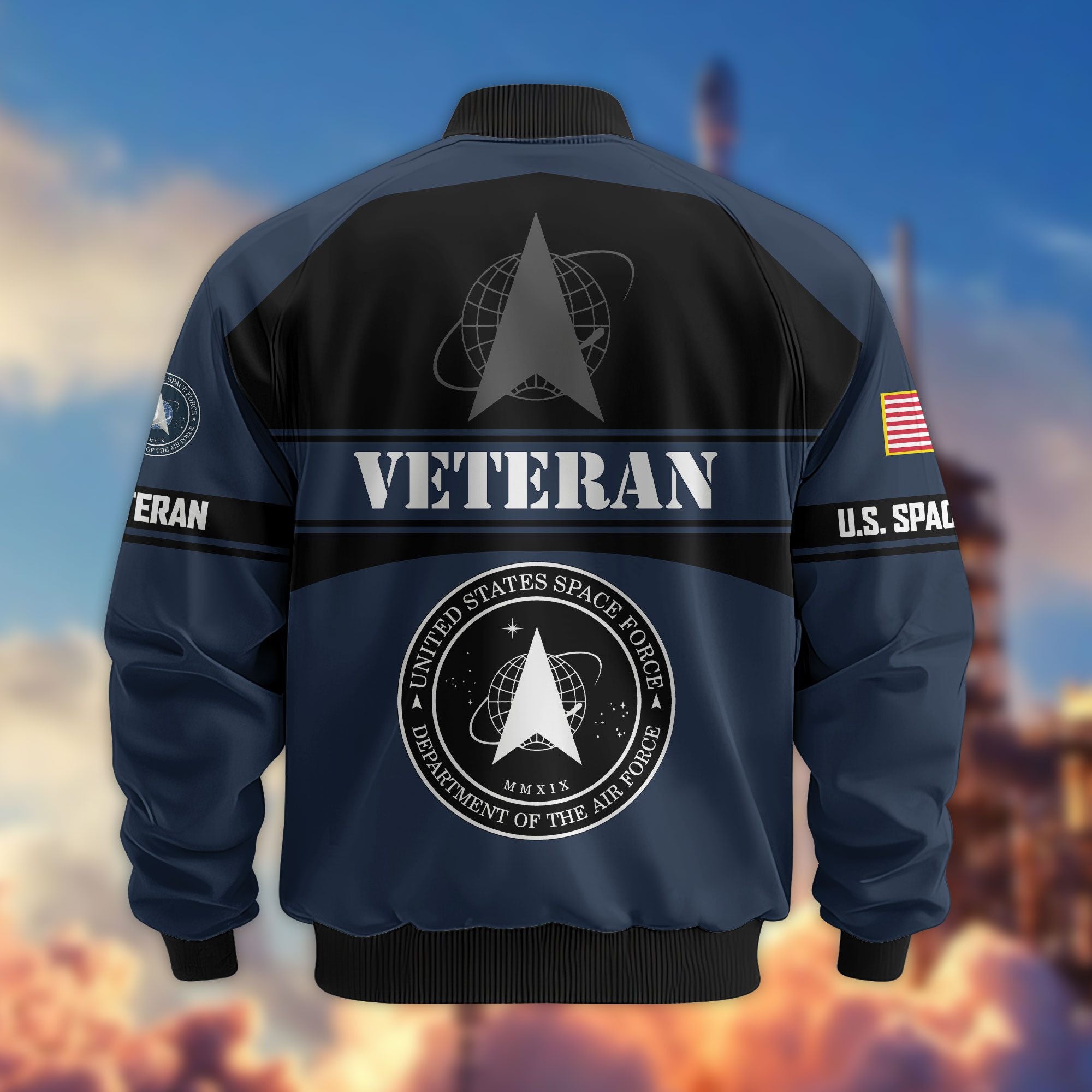 Premium US Veterans Bomber Jacket, Gifts For US Veterans, Gifts On Father's Day, Veterans Day.
