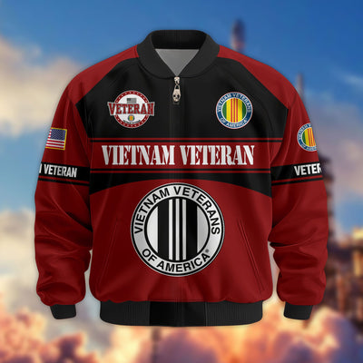 Premium US Veterans Bomber Jacket, Gifts For US Veterans, Gifts On Father's Day, Veterans Day.