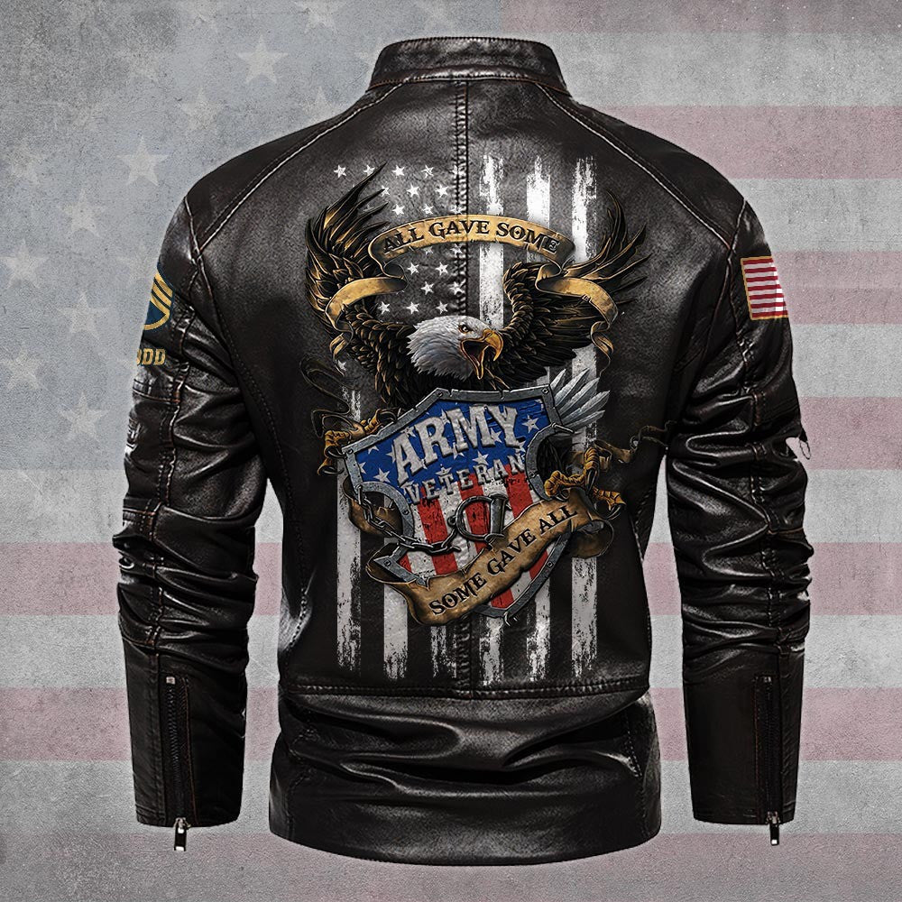 Premium Custom US Army Leather Jacket, Gifts For Army Veteran, Gifts On Father's Day, Veterans Day.