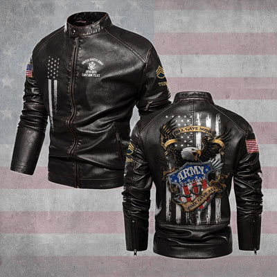 Premium Custom US Army Leather Jacket, Gifts For Army Veteran, Gifts On Father's Day, Veterans Day.