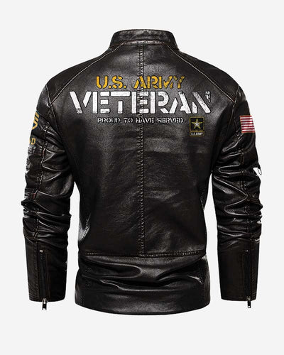 Premium Custom US Army Leather Jacket, Gifts For Army Veteran, Gifts On Father's Day, Veterans Day.