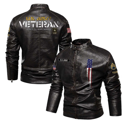 Premium Custom US Army Leather Jacket, Gifts For Army Veteran, Gifts On Father's Day, Veterans Day.