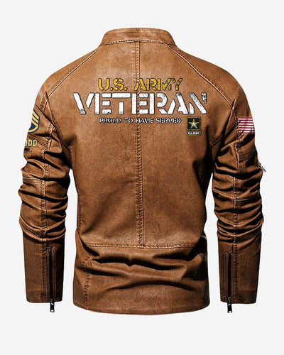 Premium Custom US Army Leather Jacket, Gifts For Army Veteran, Gifts On Father's Day, Veterans Day.