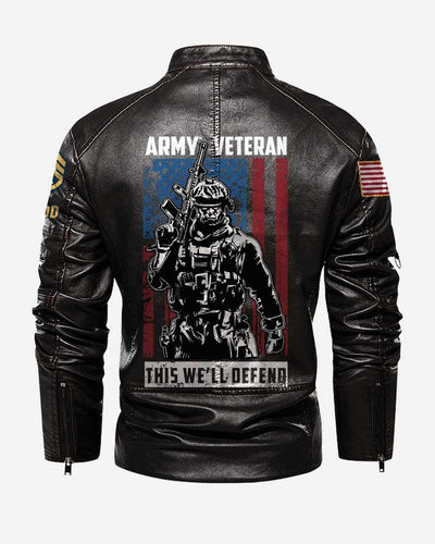 Premium Custom US Army Leather Jacket, Gifts For Army Veteran, Gifts On Father's Day, Veterans Day.