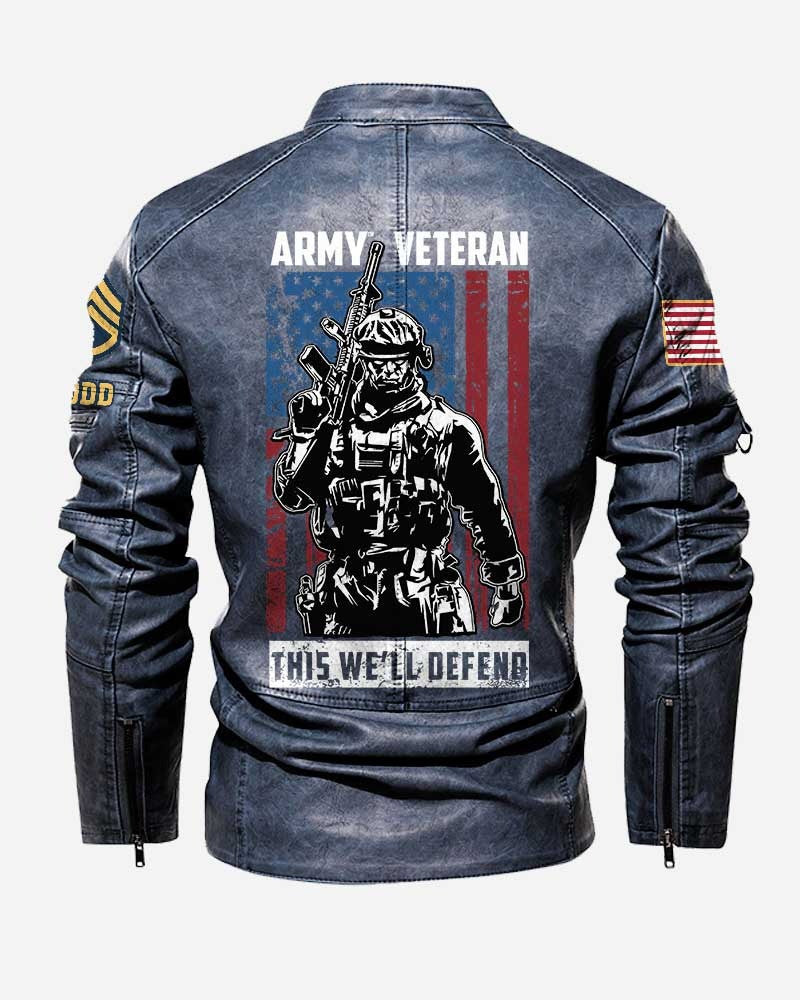 Premium Custom US Army Leather Jacket, Gifts For Army Veteran, Gifts On Father's Day, Veterans Day.