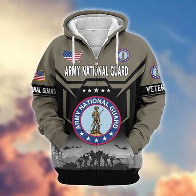 Premium US Veterans Zip Hoodie, Gifts For US Veterans, Gifts On Father's Day, Veterans Day.