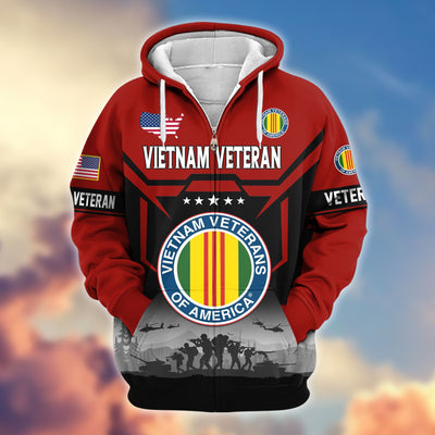 Premium US Veterans Zip Hoodie, Gifts For US Veterans, Gifts On Father's Day, Veterans Day.