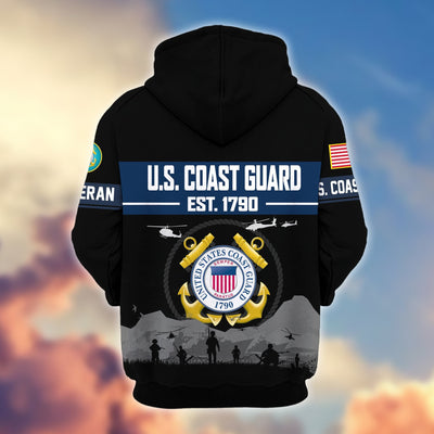 Premium US Veterans Zip Hoodie, Gifts For US Veterans, Gifts On Father's Day, Veterans Day.