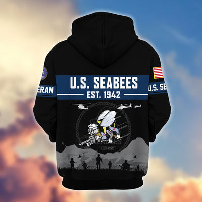 Premium US Veterans Zip Hoodie, Gifts For US Veterans, Gifts On Father's Day, Veterans Day.