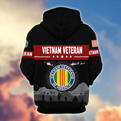 Premium US Veterans Zip Hoodie, Gifts For US Veterans, Gifts On Father's Day, Veterans Day.