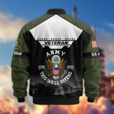 Premium US Veterans Bomber Jacket, Gifts For US Veterans, Gifts On Father's Day, Veterans Day.