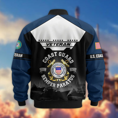 Premium US Veterans Bomber Jacket, Gifts For US Veterans, Gifts On Father's Day, Veterans Day.