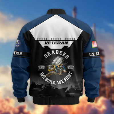Premium US Veterans Bomber Jacket, Gifts For US Veterans, Gifts On Father's Day, Veterans Day.
