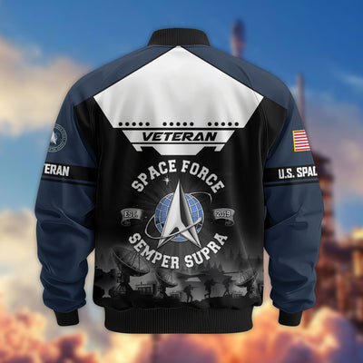 Premium US Veterans Bomber Jacket, Gifts For US Veterans, Gifts On Father's Day, Veterans Day.
