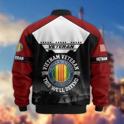Premium US Veterans Bomber Jacket, Gifts For US Veterans, Gifts On Father's Day, Veterans Day.