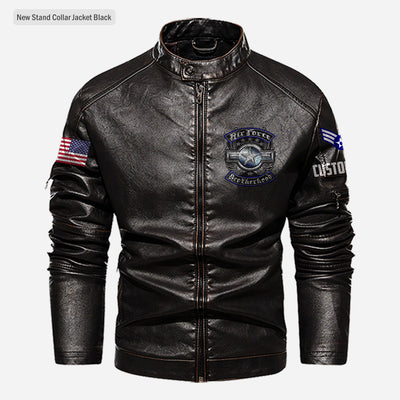 Premium Custom USAF Leather Jacket, Gifts For Air Force Veteran, Gifts On Father's Day, Veterans Day.