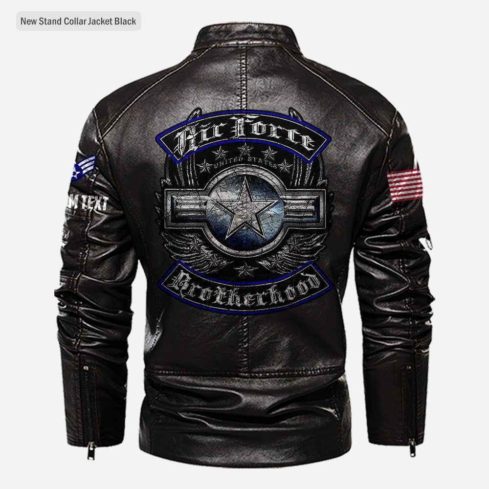 Premium Custom USAF Leather Jacket, Gifts For Air Force Veteran, Gifts On Father's Day, Veterans Day.