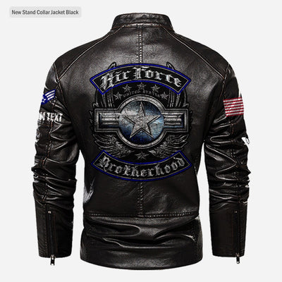 Premium Custom USAF Leather Jacket, Gifts For Air Force Veteran, Gifts On Father's Day, Veterans Day.