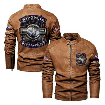 Premium Custom USAF Leather Jacket, Gifts For Air Force Veteran, Gifts On Father's Day, Veterans Day.