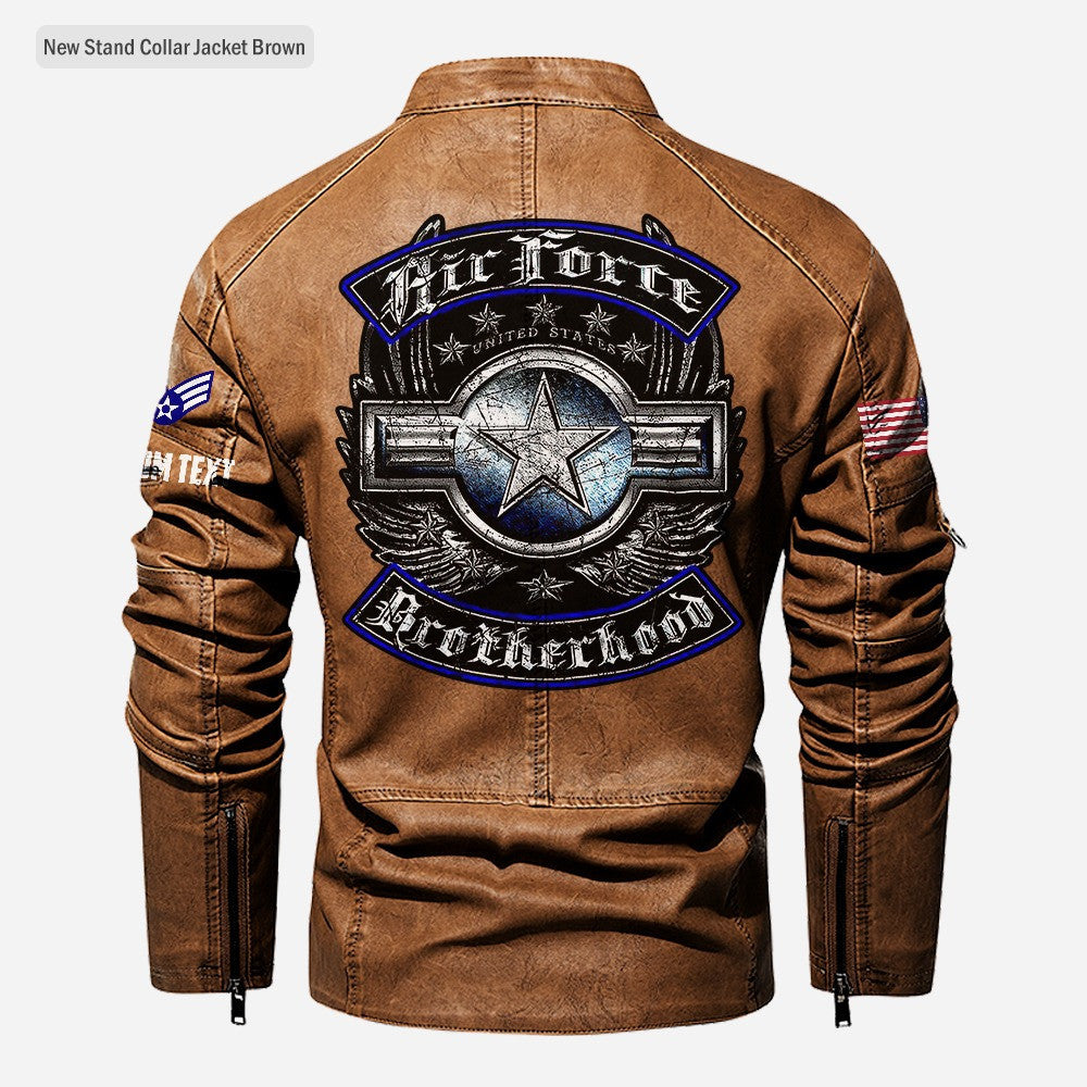 Premium Custom USAF Leather Jacket, Gifts For Air Force Veteran, Gifts On Father's Day, Veterans Day.