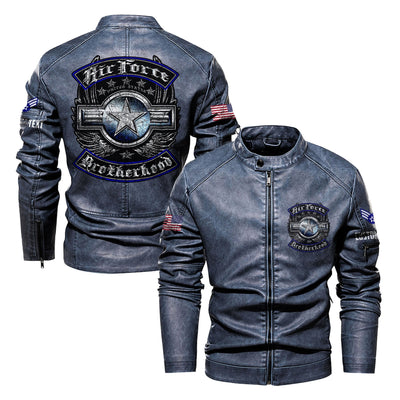 Premium Custom USAF Leather Jacket, Gifts For Air Force Veteran, Gifts On Father's Day, Veterans Day.