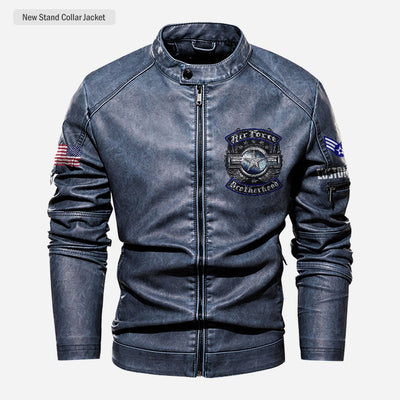 Premium Custom USAF Leather Jacket, Gifts For Air Force Veteran, Gifts On Father's Day, Veterans Day.