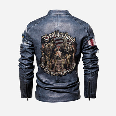 Premium Custom US Veteran Leather Jacket, Gifts For US Veteran, Gifts On Father's Day, Veterans Day.