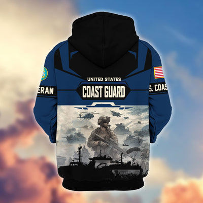 Premium US Veterans Zip Hoodie, Gifts For US Veterans, Gifts On Father's Day, Veterans Day.