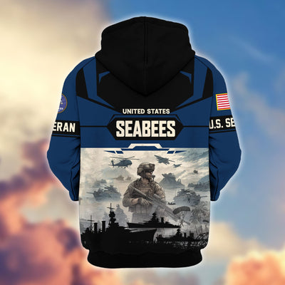Premium US Veterans Zip Hoodie, Gifts For US Veterans, Gifts On Father's Day, Veterans Day.