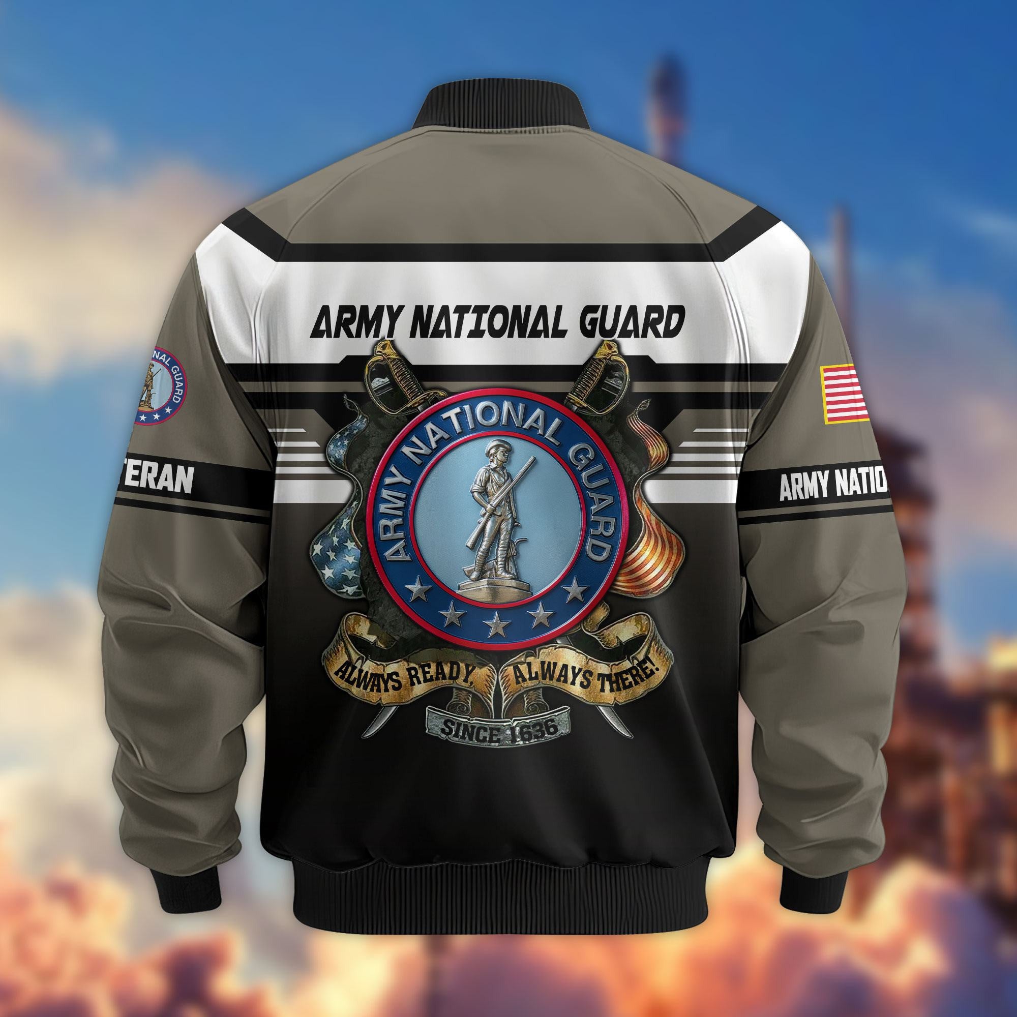 Premium US Veterans Bomber Jacket, Gifts For US Veterans, Gifts On Father's Day, Veterans Day.