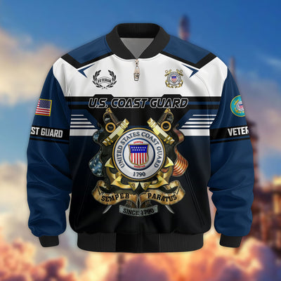 Premium US Veterans Bomber Jacket, Gifts For US Veterans, Gifts On Father's Day, Veterans Day.