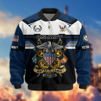 Premium US Veterans Bomber Jacket, Gifts For US Veterans, Gifts On Father's Day, Veterans Day.