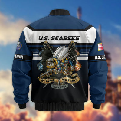 Premium US Veterans Bomber Jacket, Gifts For US Veterans, Gifts On Father's Day, Veterans Day.