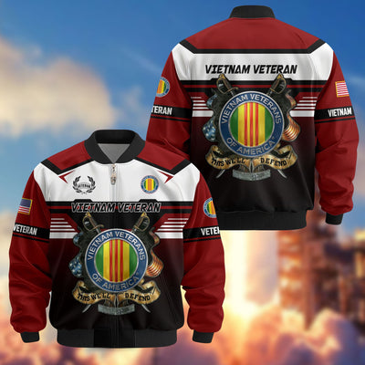 Premium US Veterans Bomber Jacket, Gifts For US Veterans, Gifts On Father's Day, Veterans Day.