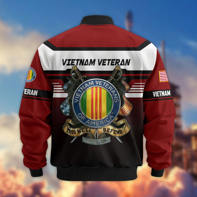 Premium US Veterans Bomber Jacket, Gifts For US Veterans, Gifts On Father's Day, Veterans Day.