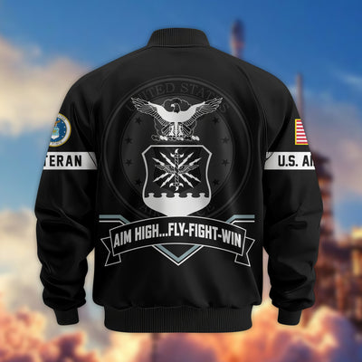 Premium US Veterans Bomber Jacket, Gifts For US Veterans, Gifts On Father's Day, Veterans Day.