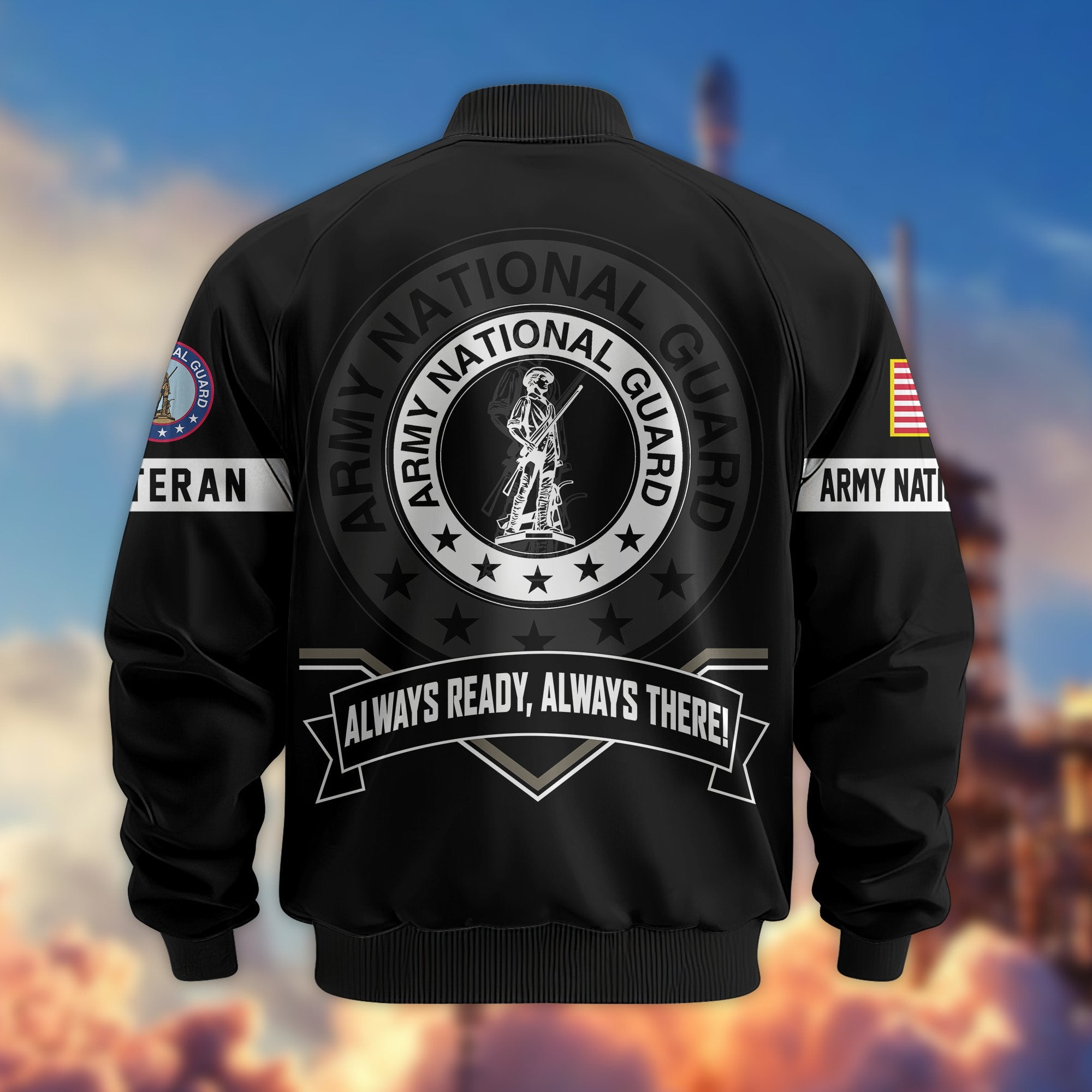 Premium US Veterans Bomber Jacket, Gifts For US Veterans, Gifts On Father's Day, Veterans Day.