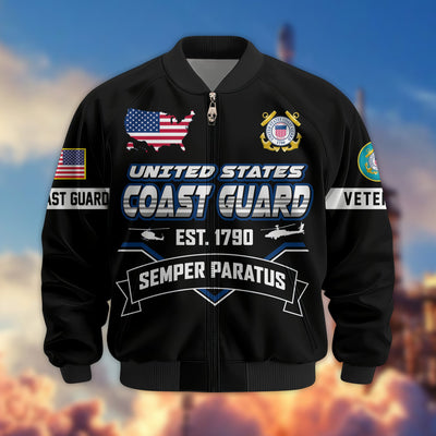 Premium US Veterans Bomber Jacket, Gifts For US Veterans, Gifts On Father's Day, Veterans Day.