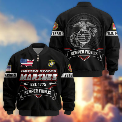 Premium US Veterans Bomber Jacket, Gifts For US Veterans, Gifts On Father's Day, Veterans Day.