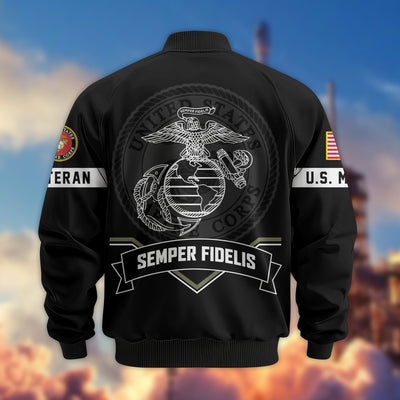 Premium US Veterans Bomber Jacket, Gifts For US Veterans, Gifts On Father's Day, Veterans Day.